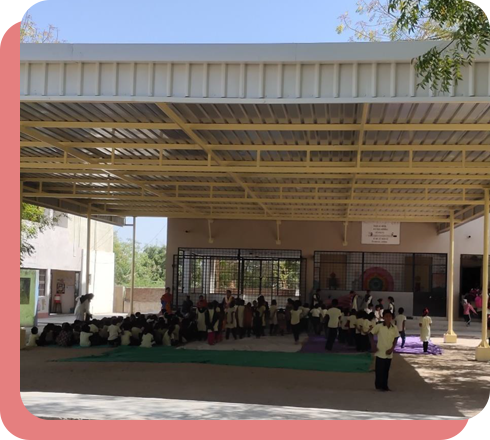 Built shed for mid-day meal distribution